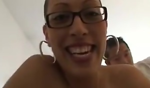 Amateur Arabic milf with obese boobs copulates give a 3some