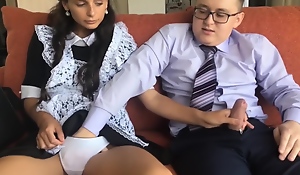 Russian Caitiff public schoolmate Copulates Her Cute Classmates Ass