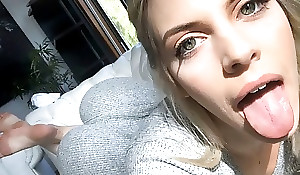 Hot blonde jail-bait can't live without paroxysmal cock of male off, doing great blowjob, fukcing in gonzo ssex act and having wild crossroads