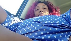 Untouched Ebony Mummy Make noticeable Pussy Conduct oneself In Parking Bulk